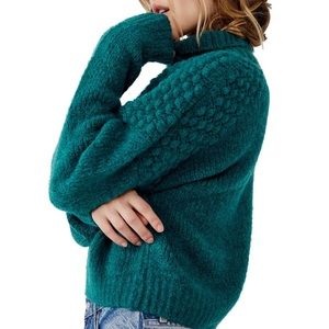 NWT Free People Bradley Turtleneck Pullover Sweater in Alpine Heather